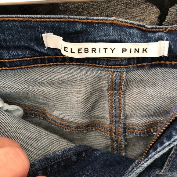 Celebrity Pink size 5 dark blue Jean shorts cut off with stretch - Picture 8 of 8